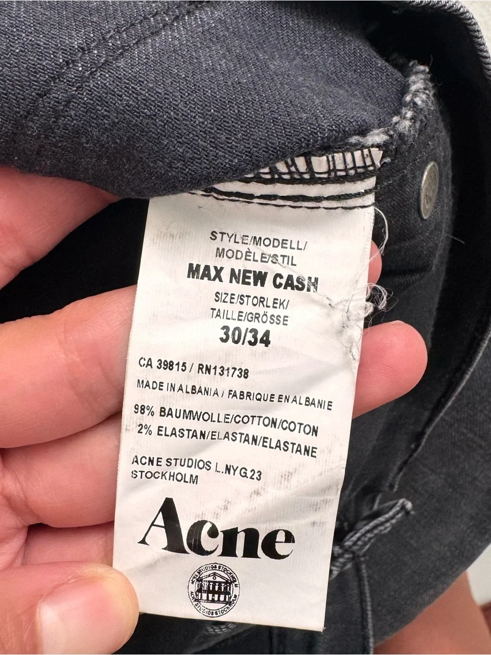 Acne Studios Black Denim Jeans